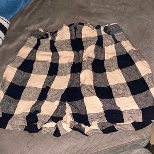 Wallflower Black & Cream Plaid High-Waist Shorts